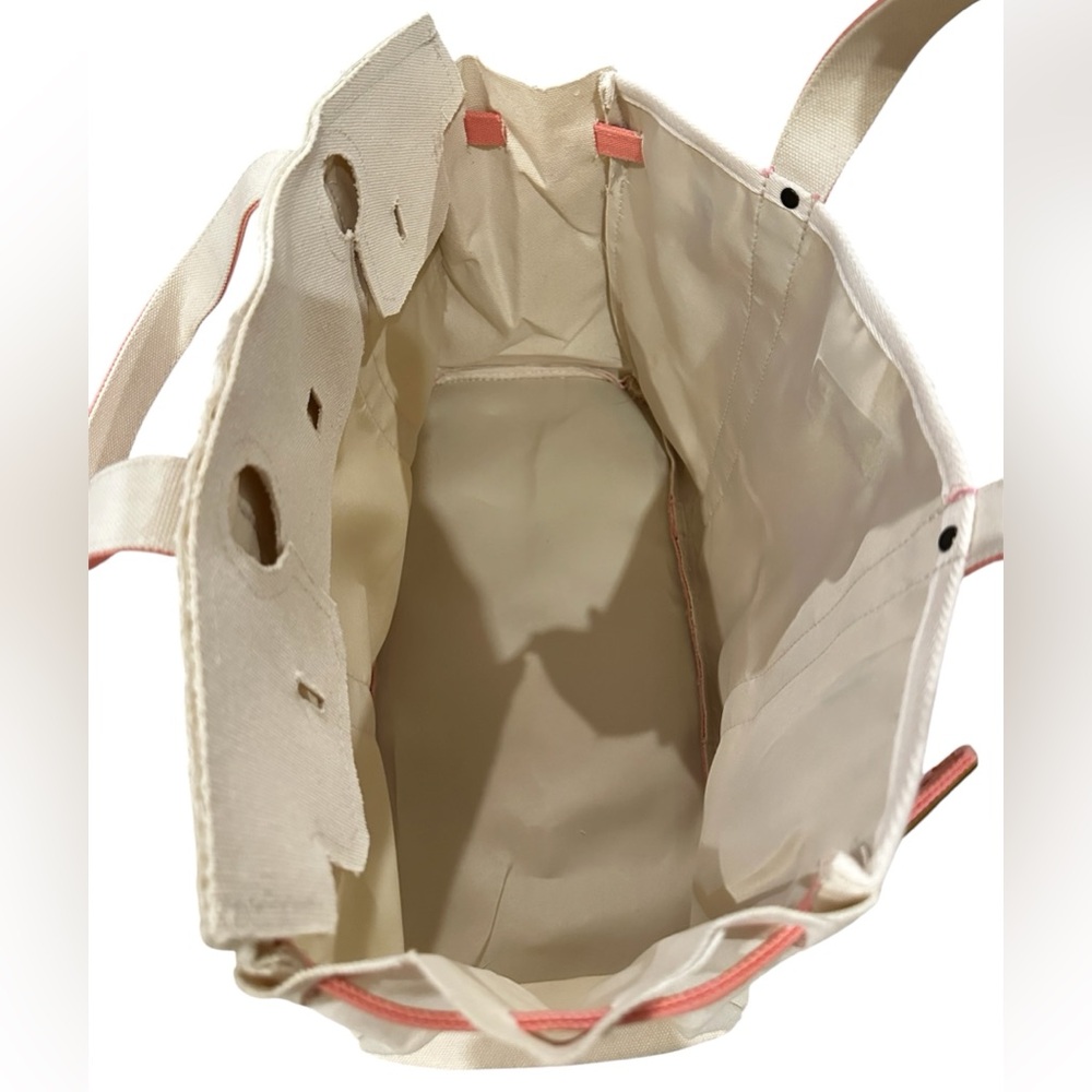 😎😎SALE!! Boatkin Inspired Large Canvas Tote Bag with Pink Trim and gold hardware - Picture 6 of 6